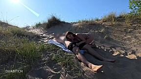 i was sunbathing when he spotted my curvy ass and fucked me outdoors rough