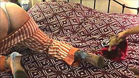 french slut in satin dress and stockings gets pussy licked then doggy pounded