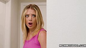 Ashlyn spies horny on stepmom camming with toys strapon