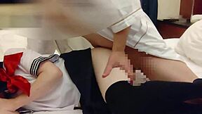 Sailor Uniform Schoolgirl's Slick Pussy Gets Deep Thrusts Amateur Blowjob Creampie