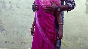 Pink saree bhabhi looks irresistible, gonna tear her tight pussy raw