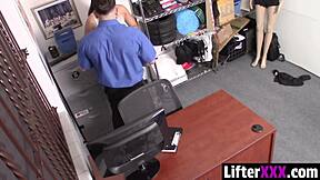 MALL GUARD'S Thorough Cavity Search: Bent Latina Lifter Takes Doggystyle Punish!