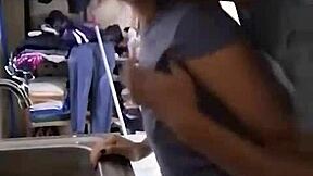 damn, this cute mexican amateur gets fucked hard while washing dishes 😍🔥