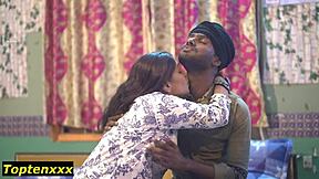 Indian Beauty Takes African Boy's Hardcore Pounding Bent Over with Oiled Tight Pussy Creampie