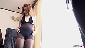 hey boss, your redhead japanese secretary in pantyhose wants to suck your small cock rough at the office?