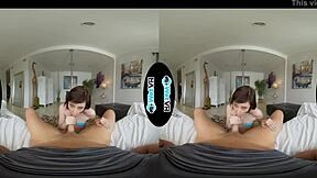 excited pole dancer takes first vr fuck bent over big cock