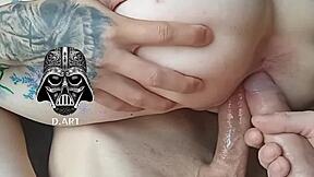 He Grips Both Monster Cocks Tight! She Cums Wild in Brutal Double Penetration