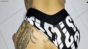 sniffing panties led to massive cock pounding her tight brazilian pussy