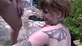 Thick Inked Alt Blonde's Erotic Outdoor Photoshoot Turns into Bent-Over Ass Pounding
