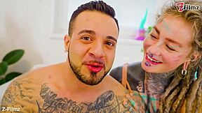 Tattooed Babe's Asshole Stretched Atm Gaping With Huge Cock And Cum Finish