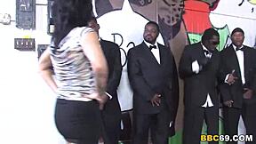 Tori Lux's FACE GETS BLASTED BY BIG BLACK COCKS in gangbang