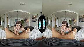 excited pole dancer takes first vr fuck bent over big cock