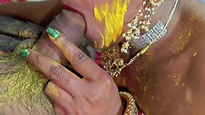 Beautiful Indian bhabhi fucks devar during Holi