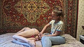 hey anastasia you gotta see sasha earth the russian mistress fingering her slave's gaping anal with dildo