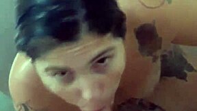 Cum bath in the shower drenches my tits completely with hot sticky loads