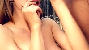 Horny Blonde Sucks Cock And Fucks Doggystyle In Woods