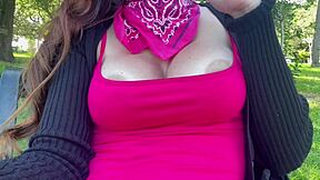 italian milf artemisia flashes big tits nipples hard in woods craving fuck