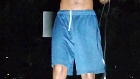 athletic brunette daddy's girl works out in dorm 😏💦
