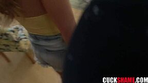 cuck hubby's cool with wife banging her ex again... hot!