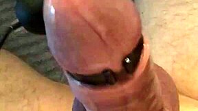 guy uses vibrator toy for hands-free explosive cumshot all over himself in intense solo