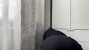hot algerian milf feels the heat while scrubbing her place clean and slow