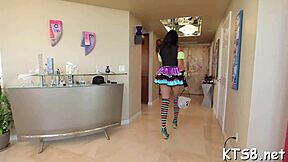 tranny slut competes deepthroating monster cocks before ass-to-mouth anal contest