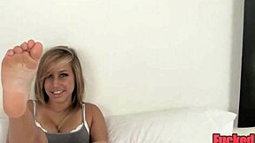 philly jhon forces kennedy leigh's feet to stroke choke and drain his throbbing cock