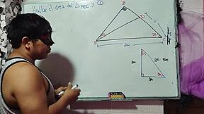 the nerdy asian student with brown eyes corners her teacher in bedroom for triangle sex math