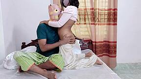 Desi Village Girl Spreads Hairy Beaver for Jija Ji's Deep Bedroom Muff Dive Chudai!