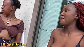 Casual Party Escalates to Threesome with Busty African Teens Big Asses and Cocks