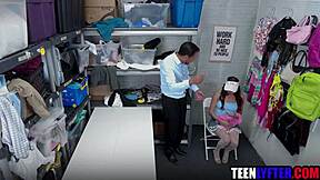 imagine this cum covered teen slut bargaining with mall cop after stealing