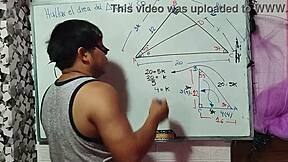 the nerdy asian student with brown eyes corners her teacher in bedroom for triangle sex math