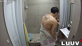 Luuv Xaner And Grossy Shower Together Flashing Her Perfect Natural Tits