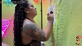 Glory hole milf slurps cum from small cocks with huge wet tits!