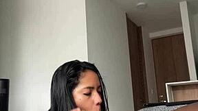 Sloppy Deepthroat Blowjob on Stepbrother's Huge Cock by Braces Teen