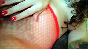 i put on red pantyhose for daddy then twerk my curly brunette ass on his face