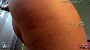 latina with 106cm ass, twerking gym shorts for guided jerk off... rebolando that fat booty close up