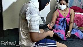 Desi Boudi Rides Servant in Steamy Bedroom Condom Fuck Part 1