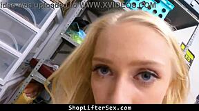 Man, this teen shoplifter gets caught and has to fuck her way out of trouble right in the garage at work