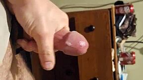 early morning solo masturbation jerk session with big cock explosion
