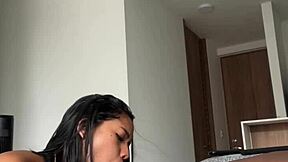 Sloppy Deepthroat Blowjob on Stepbrother's Huge Cock by Braces Teen