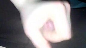 damn this amateur in pantyhose lingerie gives a quick cum handjob explosion