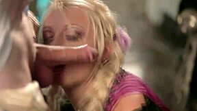 gorgeous german blonde maid gives secret deepthroat blowjob and swallows cum