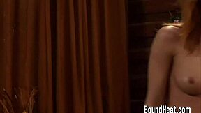 Madame binds and punishes her submissive lesbian slaves hard