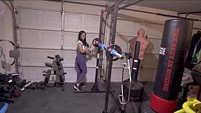 stepmom sheena ryder begs for creampie after workout massage pounding!!