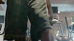 athletic black teacher works out solo in dorm showing skinny fitness body