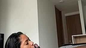 Sloppy Deepthroat Blowjob on Stepbrother's Huge Cock by Braces Teen