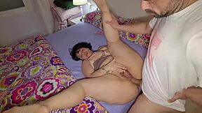 mother-in-law spreads fat hairy cunt alone for creampie fill