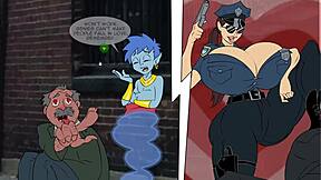 Officer Juggs' Massive Melons Bouncing During Office Hooters Fuck