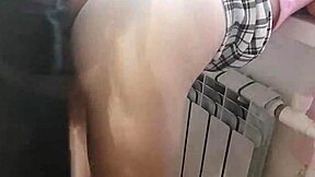 babe bent over in cosplay costume takes public outdoor doggystyle pussy pounding